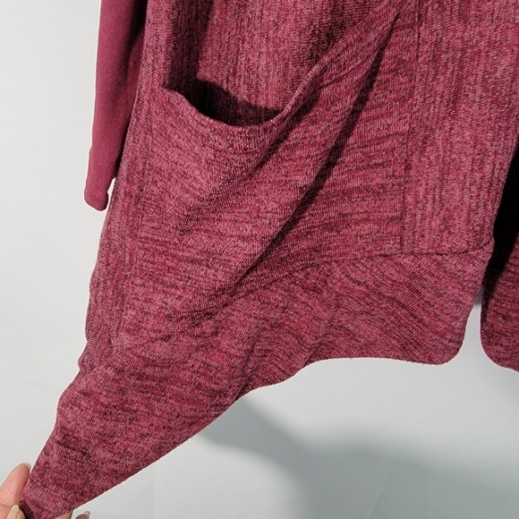 LOGO by Lori Goldstein Women's V-Neck Sweater in Deep Red - Picture 6 of 12